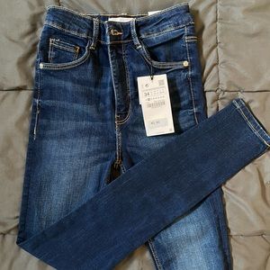 Zara Hi Rise Sculpt Dark Wash Skinny Jeans